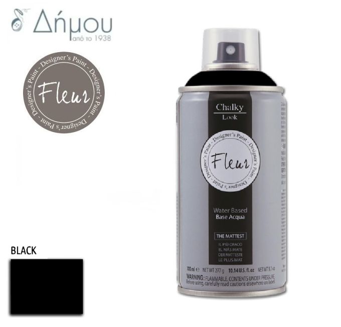 Σπρέι Χρώμα Κιμωλίας Fleur για Ύφασμα Black