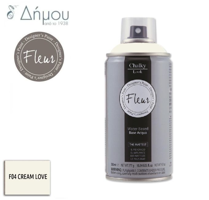 Σπρέι Χρώμα Κιμωλίας Fleur για Ύφασμα Cream Love