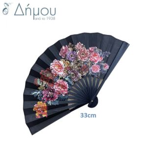 Βεντάλια ακρυλική με σταμπωτό σχέδιο 33cm