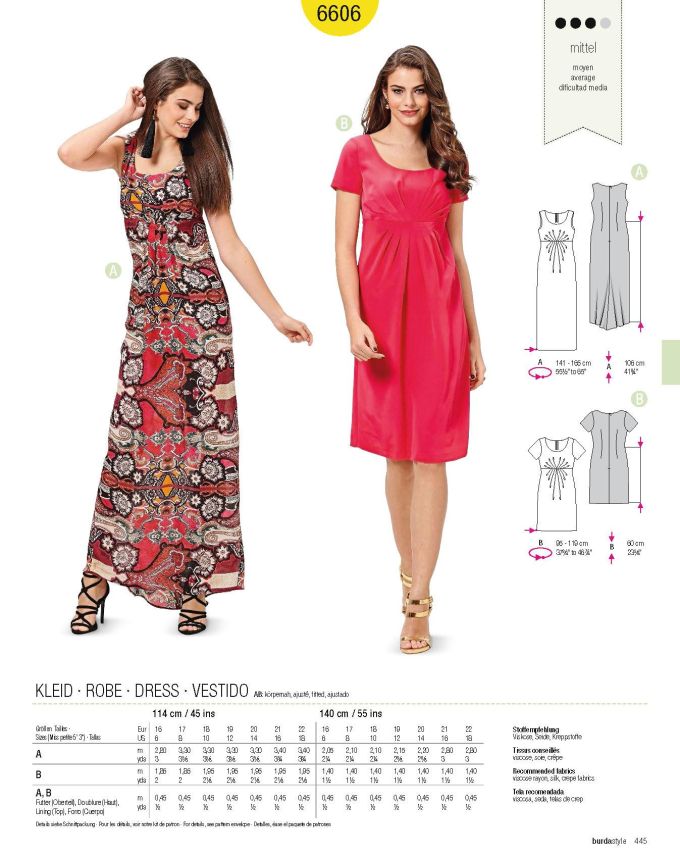 Πατρόν Burda Short sizes / 6606