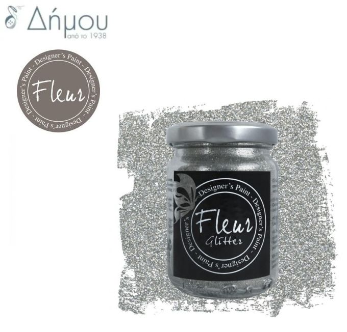 Glitter Fleur σε νιφάδες 90grms Silver