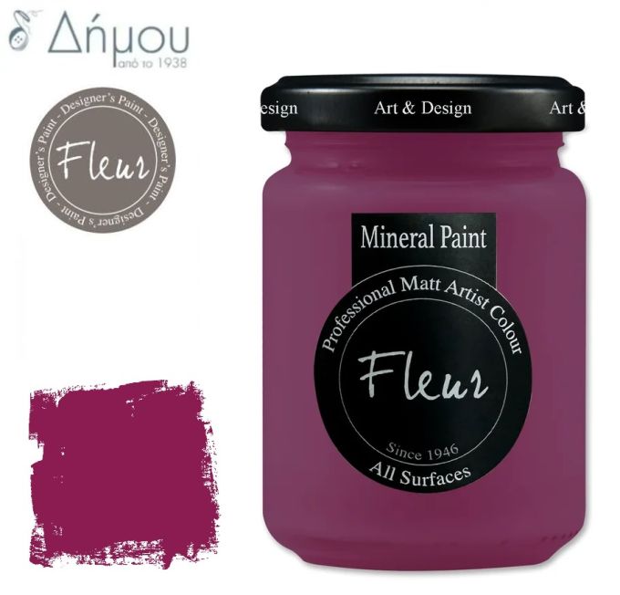 Χρώμα Κιμωλίας για ύφασμα Fleur Mineral Paint 130ml Primary Magenta