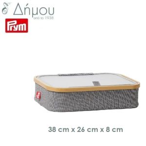 Κουτί πλεκτού ριγέ από καμβά και μπαμπού Prym
