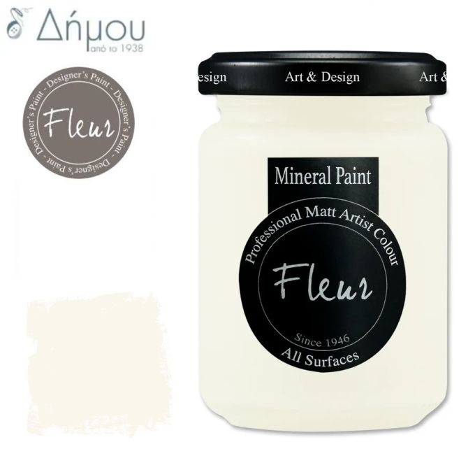 Χρώμα Κιμωλίας για ύφασμα Fleur Mineral Paint 130ml Chalk White