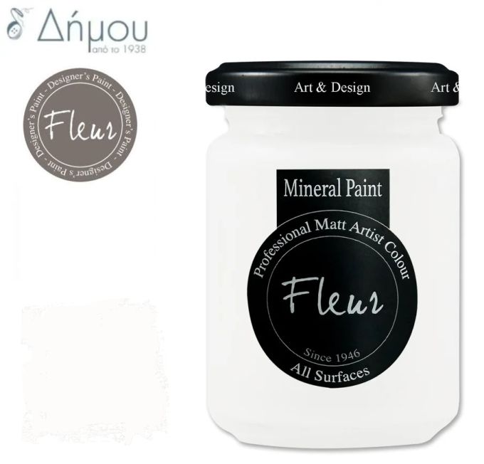 Χρώμα Κιμωλίας για ύφασμα Fleur Mineral Paint 130ml Titanium White