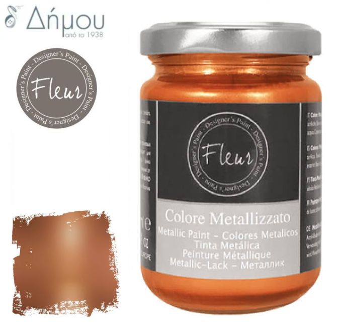 Μεταλλικό Χρώμα με πινέλο Fleur Νερού Copper Club