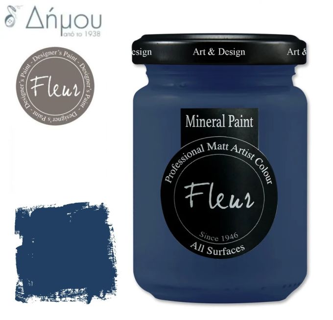 Χρώμα Κιμωλίας για ύφασμα Fleur Mineral Paint 130ml Trendsetter Blue