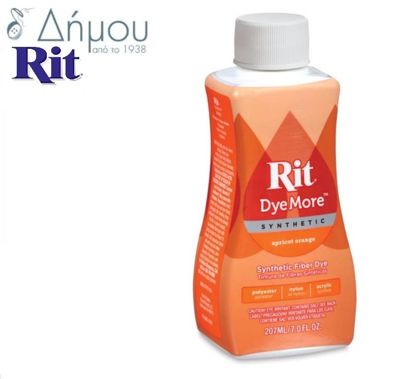 Βαφή ρούχων RIT υγρή για συνθετικά υφάσματα 207ml / Apricot Orange