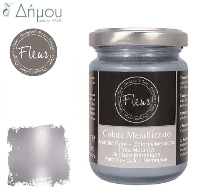 Μεταλλικό Χρώμα με πινέλο Fleur Νερού Aston Silver