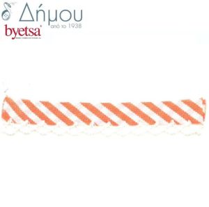 Ρέλι λοξό STRIPES διπλωμένο με δαντέλα 12mm
