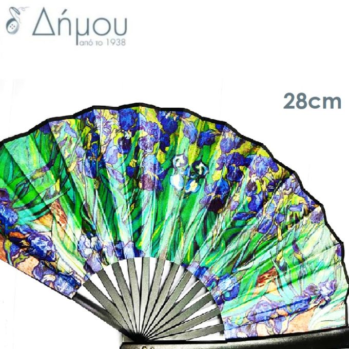 Βεντάλια ακρυλική με σταμπωτούς πίνακες 28cm